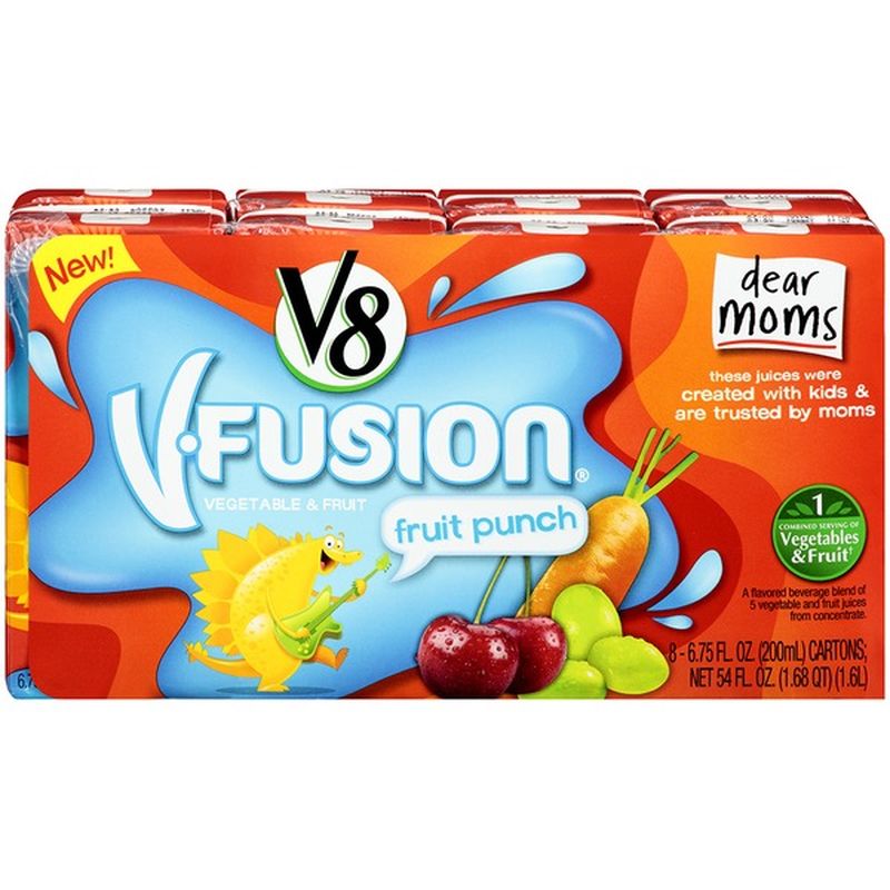 V8 V Fusion Fruit Punch 6.75 fl oz Vegetable & Fruit Juice (8 ct ...