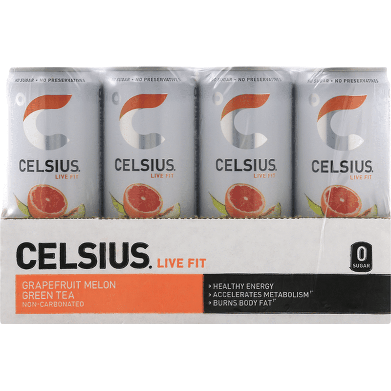 Celsius Green Tea, Grapefruit Melon, NonCarbonated, 12 Pack (12 each