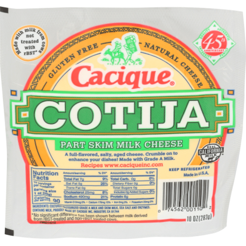 Cacique Cheese, Part Skim Milk, Cotija (10 oz) Instacart