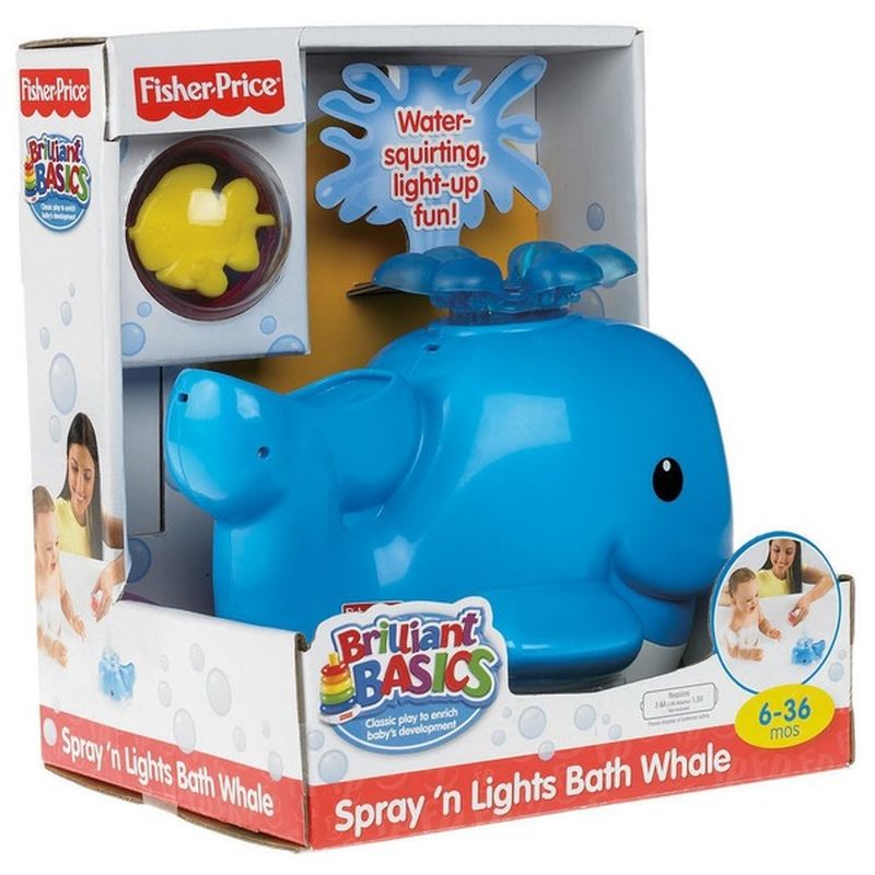 Fisher-Price Brilliant Basics Spray 'n Lights Bath Whale (6-36 Months)