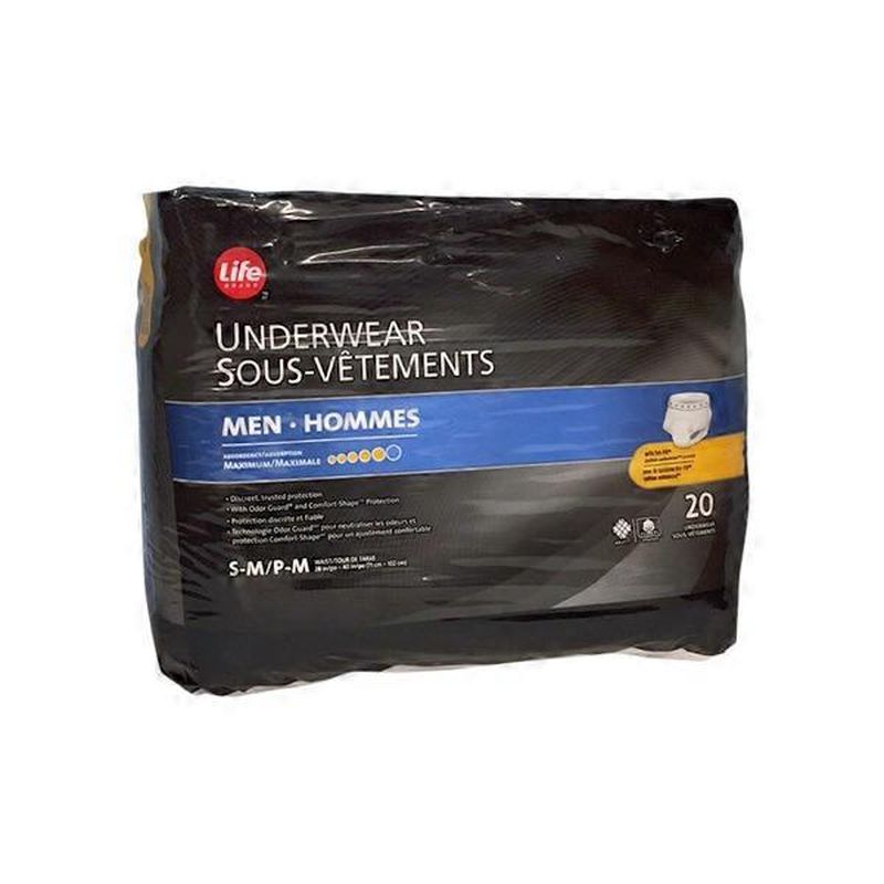 Life Brand Men's Maximum Absorbency Protective Underwear (20 ct