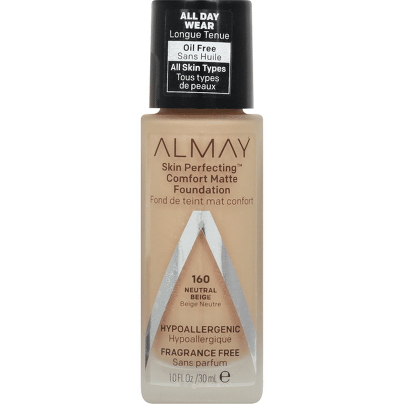 Almay Foundation, Comfort Matte, Neutral Beige 160 (1 oz) - Instacart