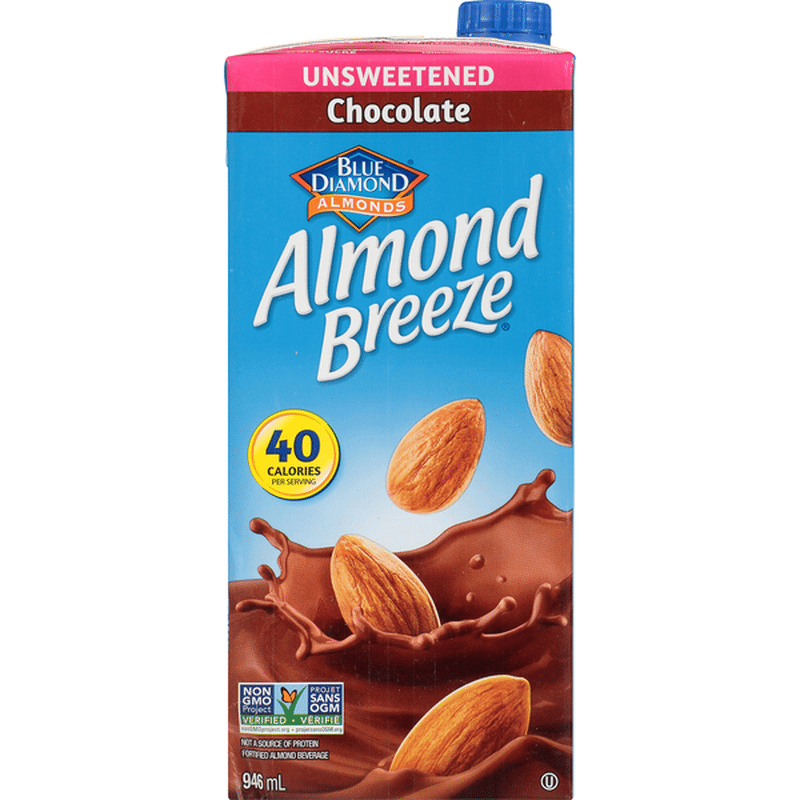 Almond Breeze Fortified Almond Beverage, Chocolate, Unsweetened (946 ml ...