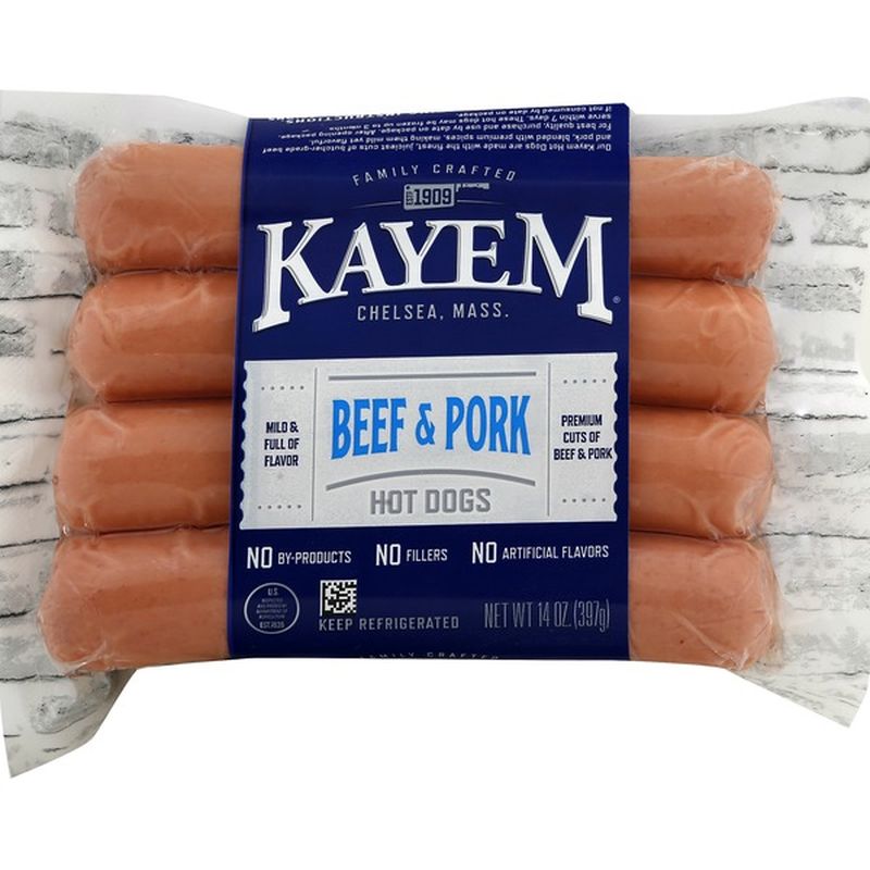 Kayem Hot Dogs, Beef & Pork (14 oz) Instacart