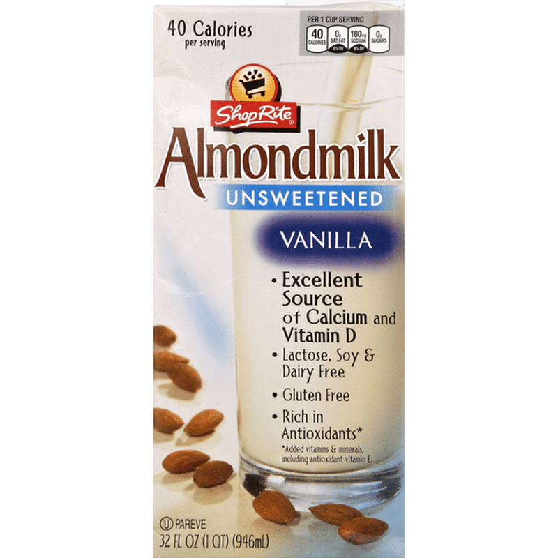 ShopRite Almondmilk, Unsweetened, Vanilla (32 oz) Instacart