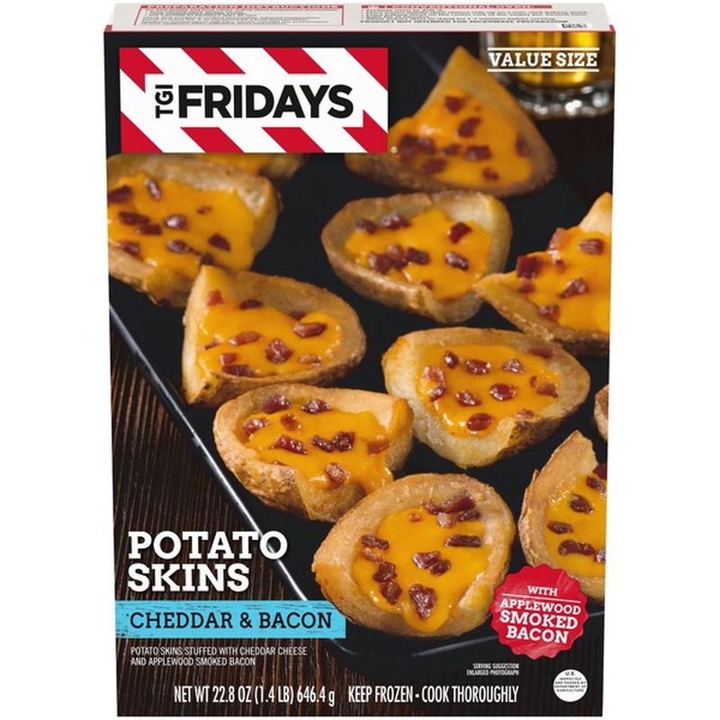 Tgif Cheddar Bacon Potato Skins Value Size Frozen Snacks 22 8 Oz Instacart