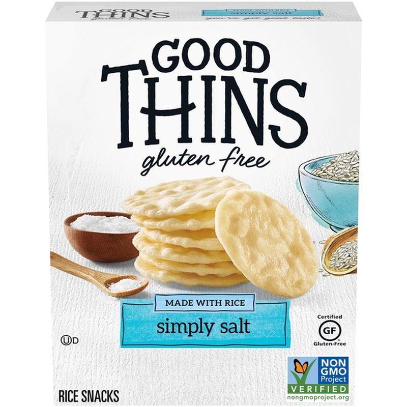 Good Thins Gluten Free Rice Crackers Simply Salt Flavor (3 5 oz) from