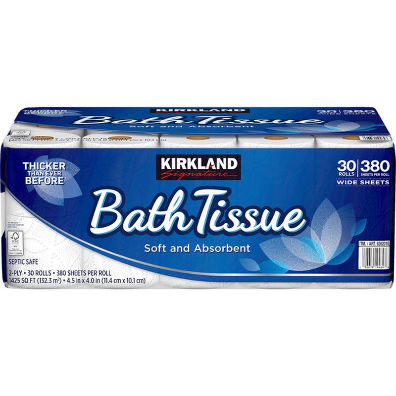 Kirkland Signature 2 Ply 380 Sheets Bath Tissue Rolls (30 ct) Instacart