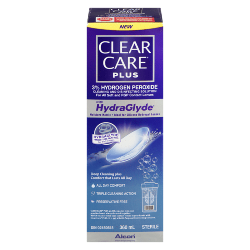 Clear Care Plus Hydraglyde Cleaning & Disinfecting Solution For Lenses
