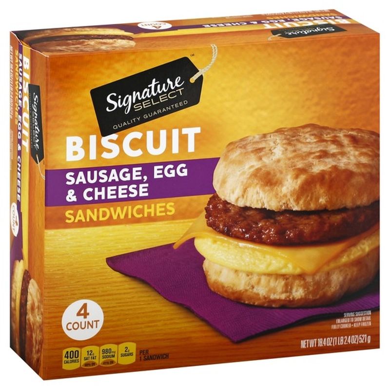 Signature Select Sausage, Egg & Cheese Biscuit Sandwiches (18.4 oz