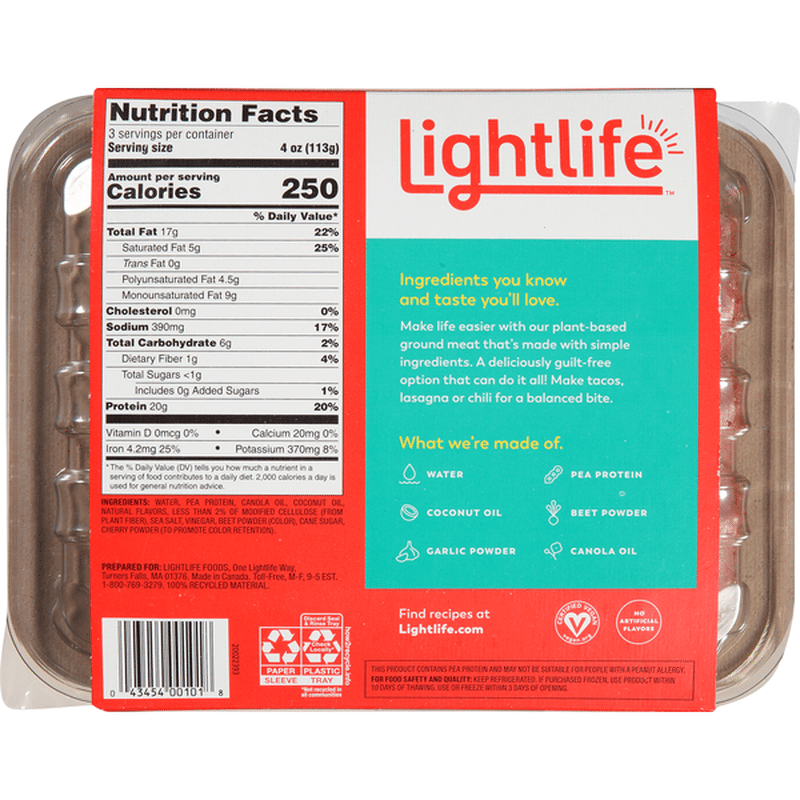 Lightlife Ground Meat, PlantBased (12 oz) from Rainbow
