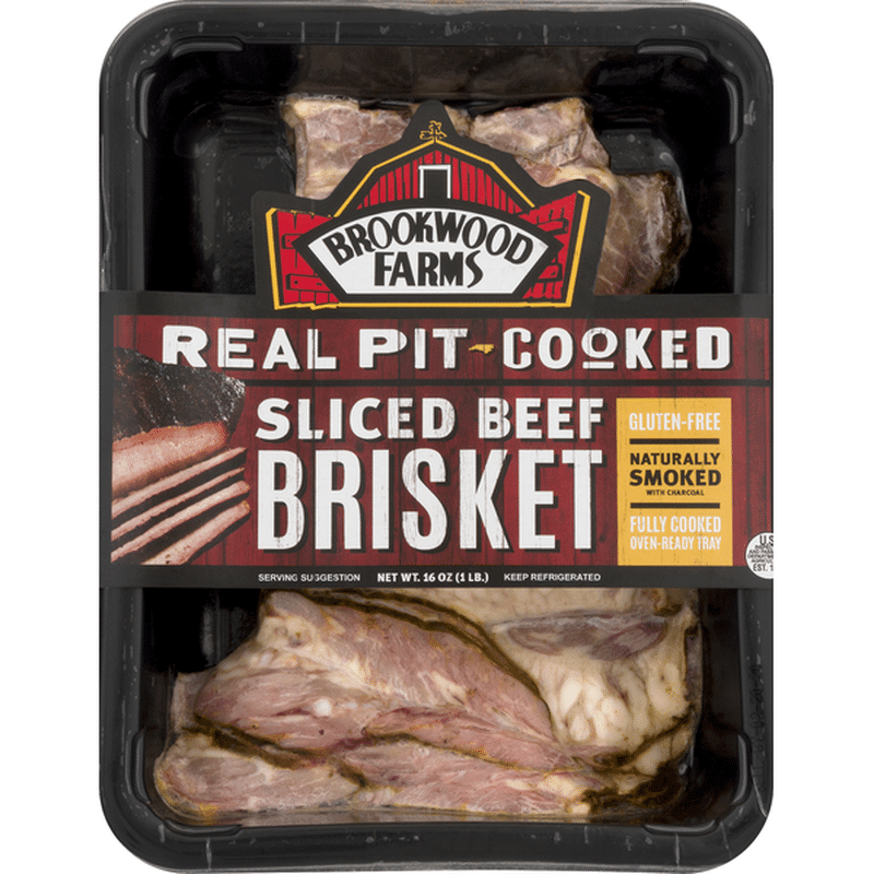 Brookwood Farms Beef Brisket, GlutenFree, Real Pit Cooked, Sliced (16