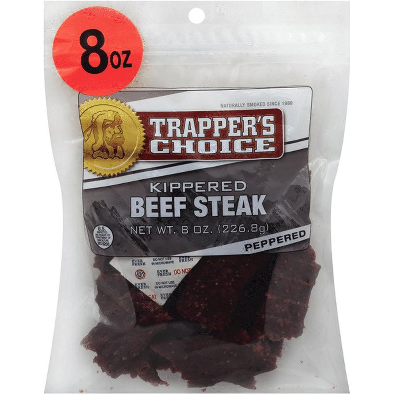 Trapper's Choice Beef Steak, Peppered, Kippered (8 oz) Instacart
