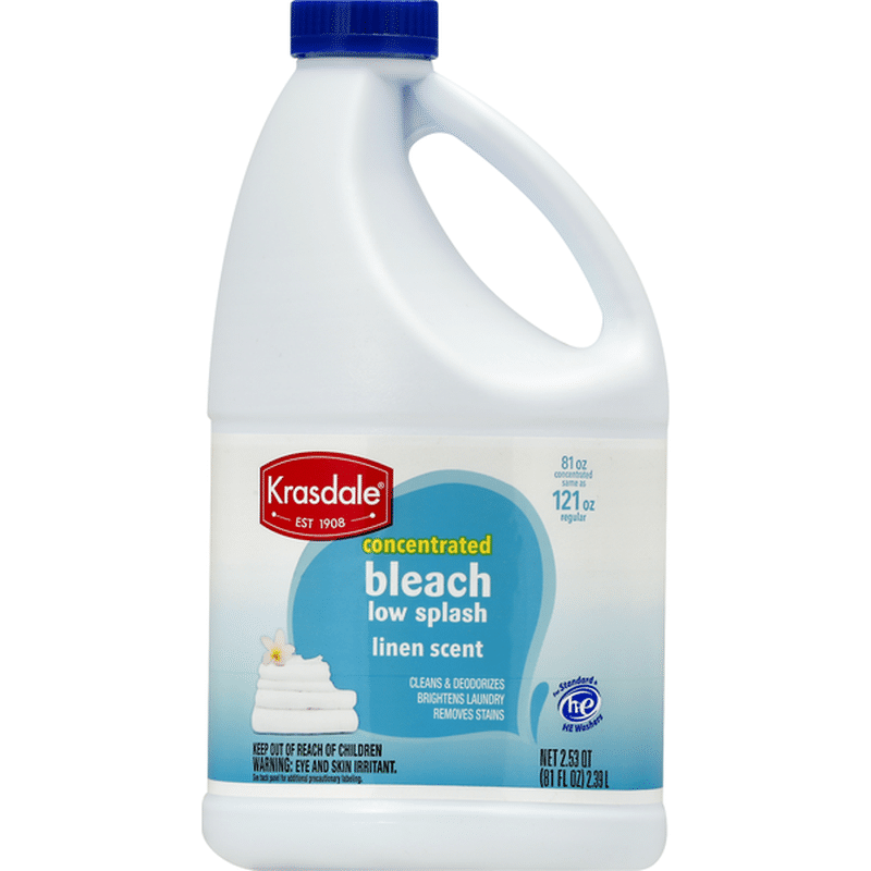 Krasdale Bleach, Linen Scent, LowSplash, Concentrated (2.53 qt