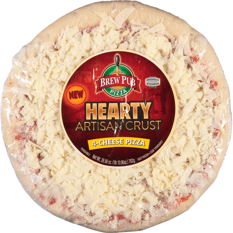 Brew Pub Pizza Pizza, Hearty Artisan Crust, 4-Cheese (26.9 oz) - Instacart