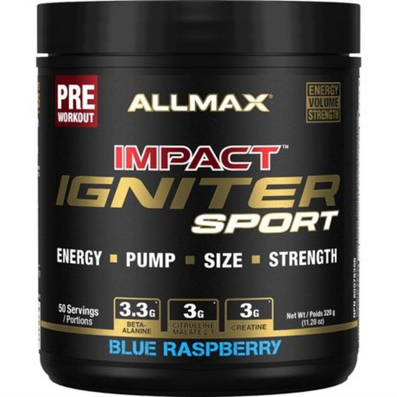 Allmax Blue Raspberry Impact Igniter Sport PreWorkout Protein Powder (each) Instacart