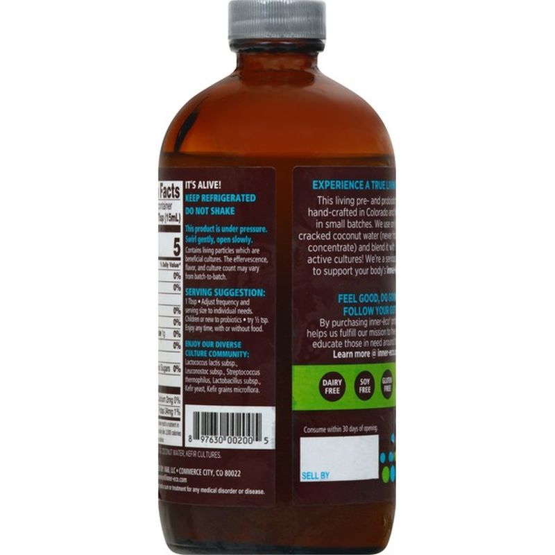 Inner Eco Probiotic Coconut Water, Sparkling Original, Unsweetened (15