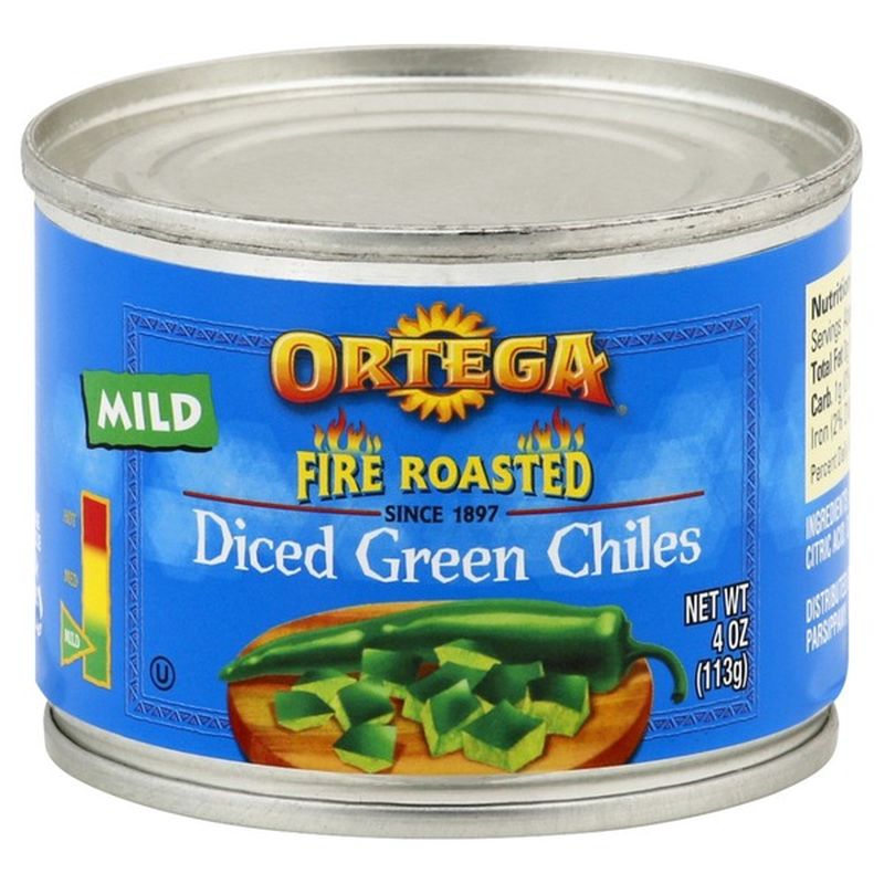 Ortega Fire Roasted Mild Diced Green Chiles (4 oz) from Falletti Foods