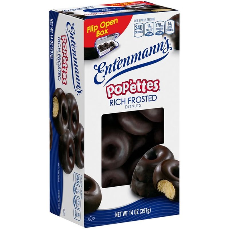 Entenmann's Rich Frosted Chocolate Donut Pop'ettes (14 oz) Instacart