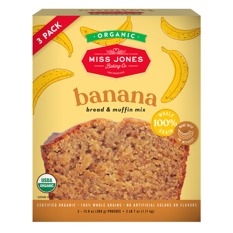 Miss Jones Baking Co. Organic Banana Bread Mix 3PK (39 oz) Instacart