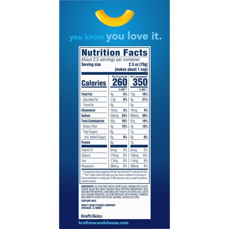 Kraft Gluten Free Original Flavor Macaroni & Cheese Dinner (6 oz