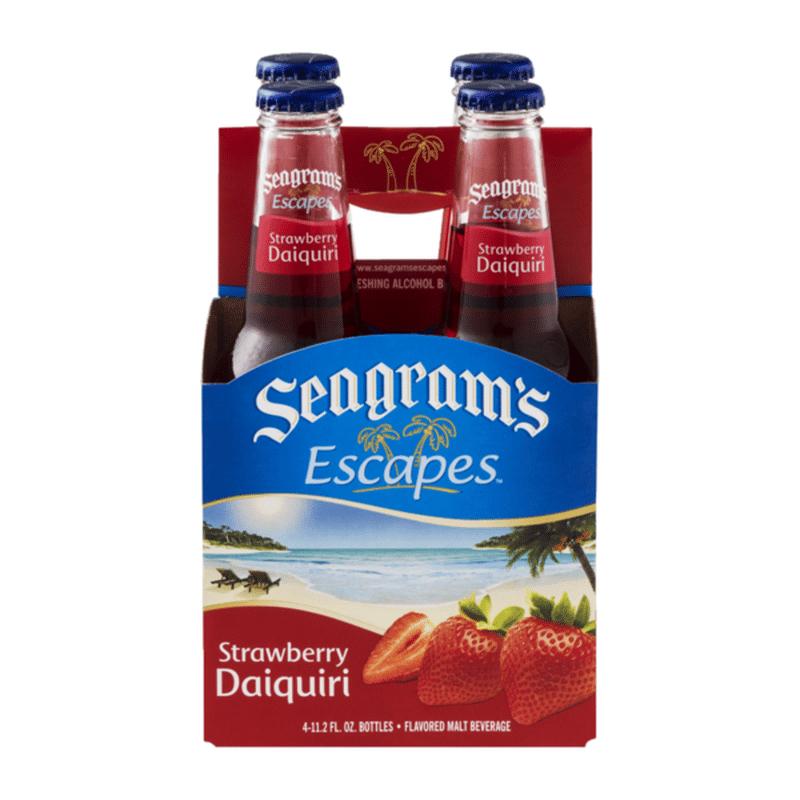 Seagrams Escapes Malt Beverage, Premium, Strawberry Daiquiri, 4 Pack (12 fl oz) Instacart