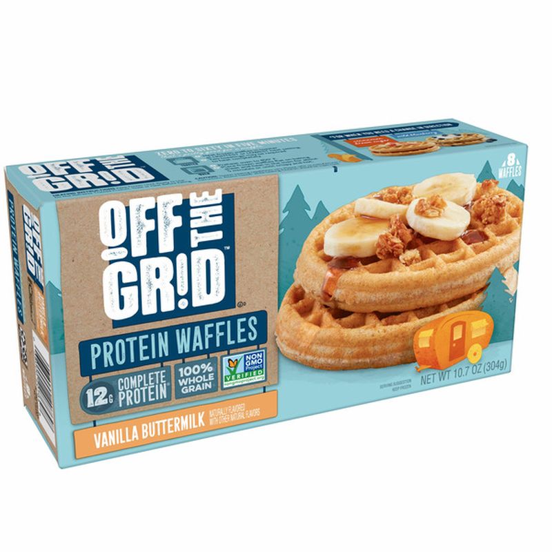 Off the Grid Frozen Waffles, 12g of Complete Protein, Vanilla