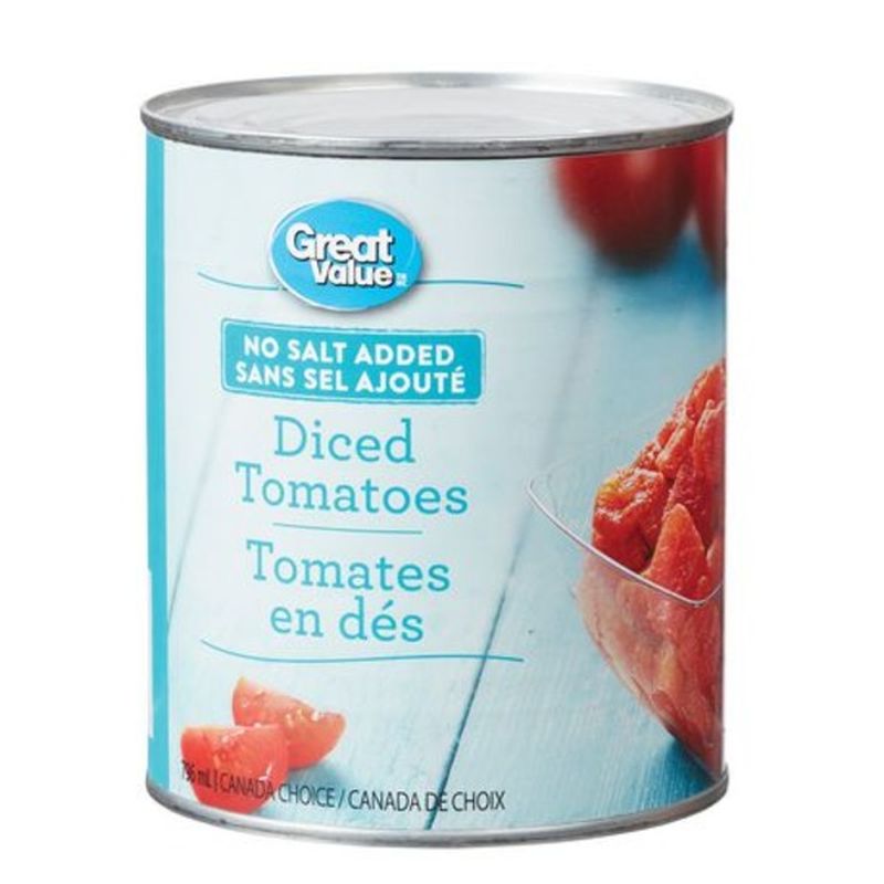 Great Value No Salt Added Diced Tomatoes 796 Ml Instacart 