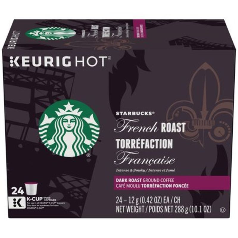 Starbucks French Roast Dark Roast Ground Coffee K-Cup Pods (0.42 oz