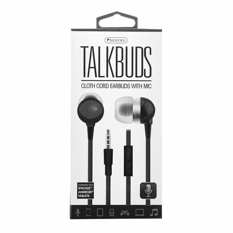 Sentry Pro Black Talkbuds Earbuds With Mic