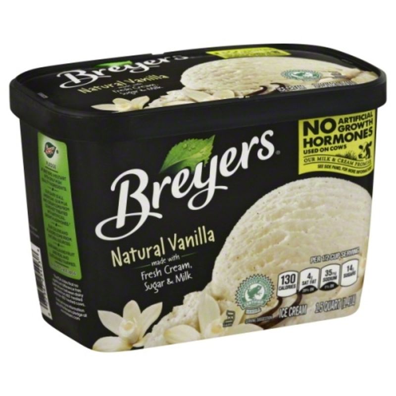 breyers vanilla bean ice cream calories