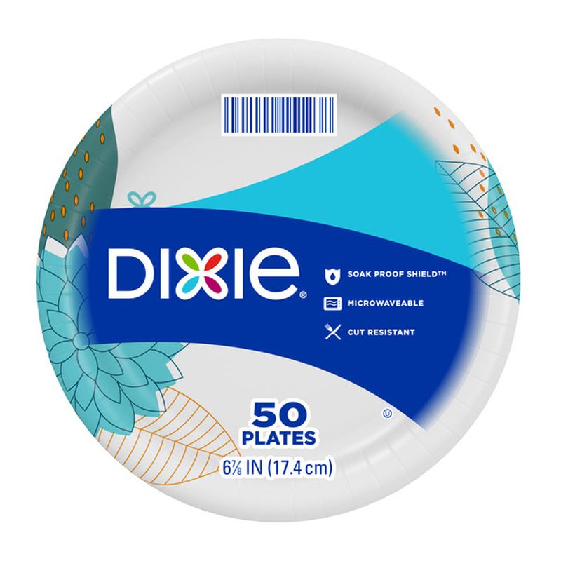 Dixie Paper Plates, 6.8 Inch Dessert or Snack Plate (Design May Vary