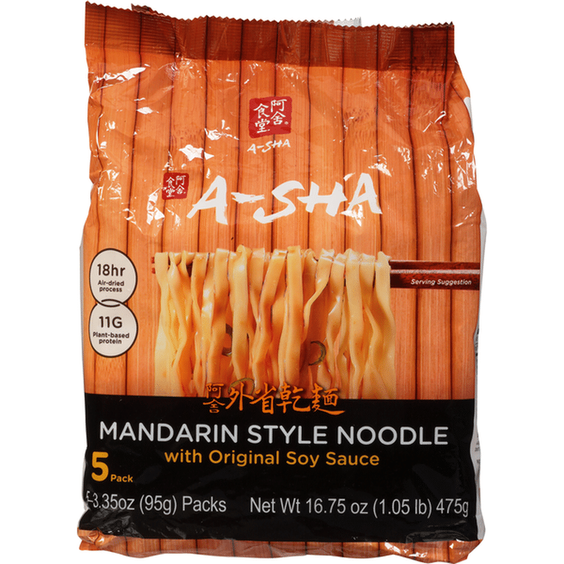 ASha Noodle with Original Soy Sauce, Mandarin Style, 5 Pack (3.35 oz
