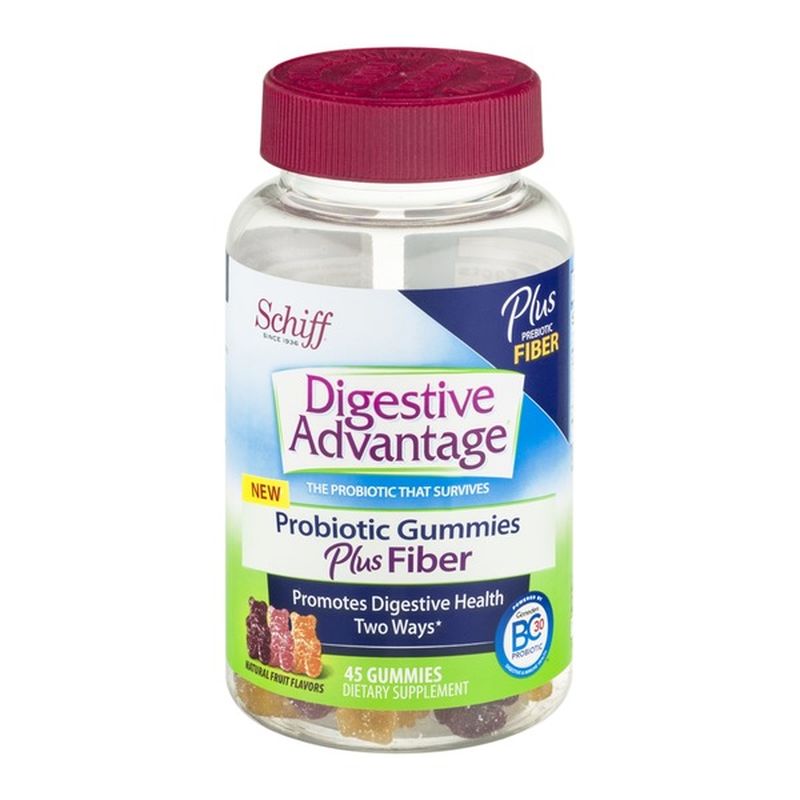 Schiff Digestive Advantage Probiotic Gummies Plus Fiber Dietary