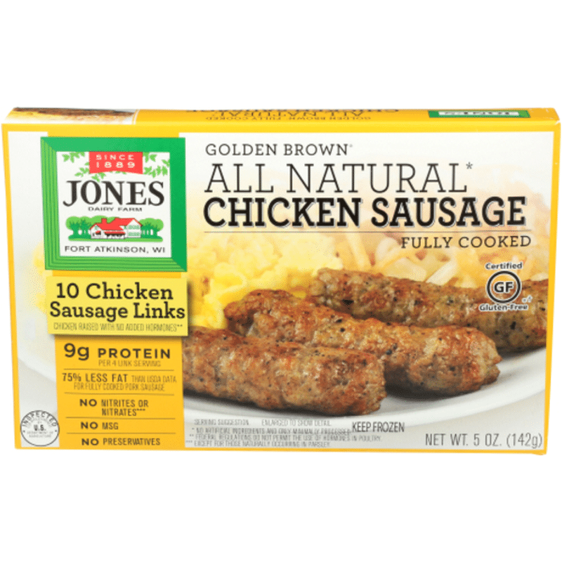 Jones Dairy Farm Golden Brown All Natural Fully Cooked Chicken Sausage