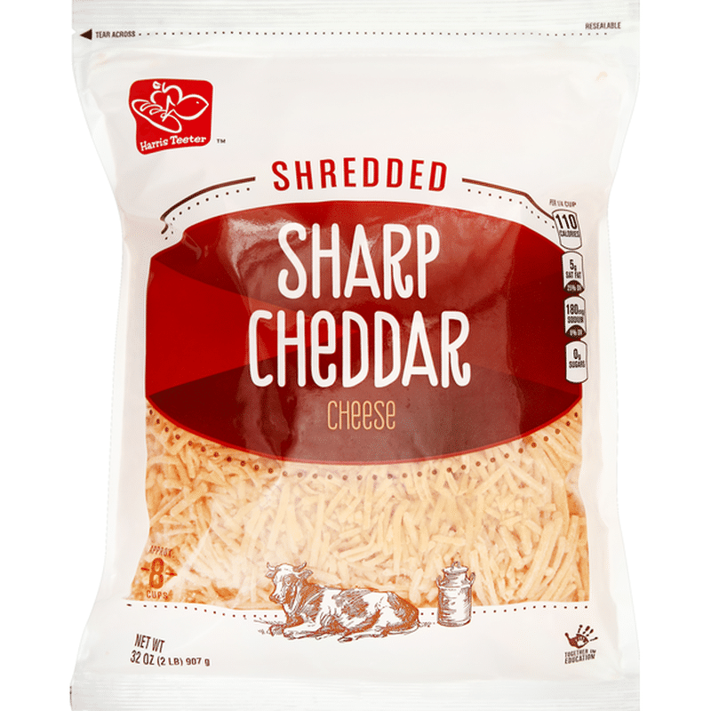 Harris Teeter Cheese, Shredded, Sharp Cheddar (32 oz) Instacart