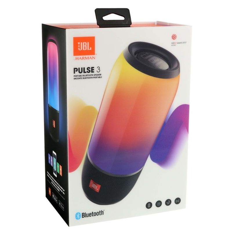 JBL Pulse 3 Black Waterproof Portable Bluetooth Speaker