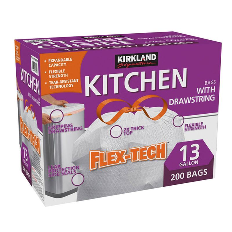 Kirkland Signature Flex Tech Kitchen Bags 200 X 13 Gal 9 5 Lb   Large 2b54c895 2a6e 4a53 9c2b Abe5c7a5ab59 