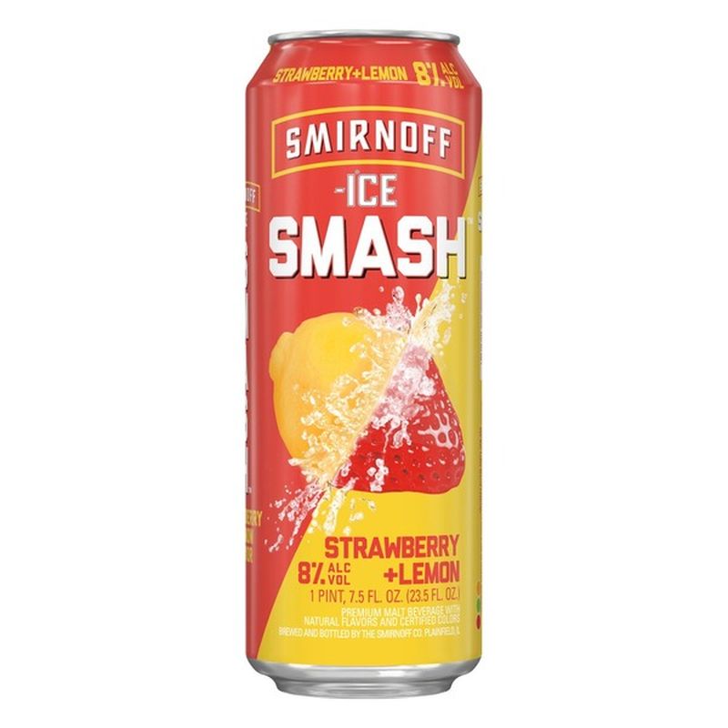 Smirnoff Smash Strawberry Lemon Malt Beer (23.5 fl oz) Instacart