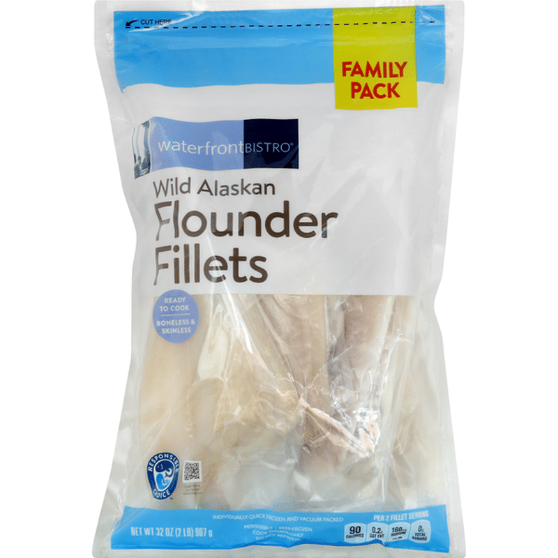 Waterfront Bistro Flounder Fillets, Wild Alaskan, Family Pack (32 oz) Instacart