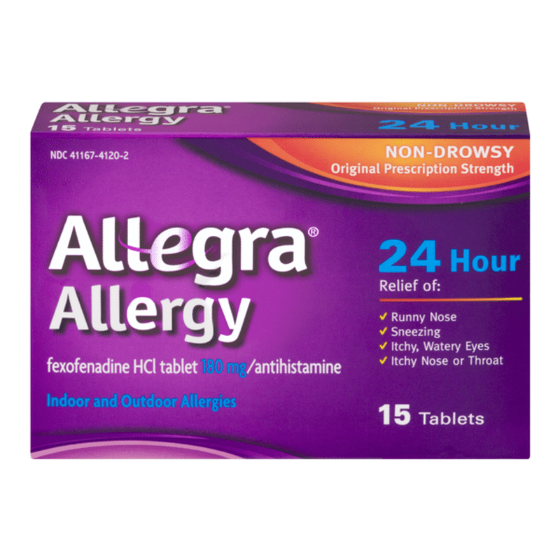 Allegra Allergy Relief, Indoor/Outdoor, NonDrowsy, 24 Hrs, Tablets (15