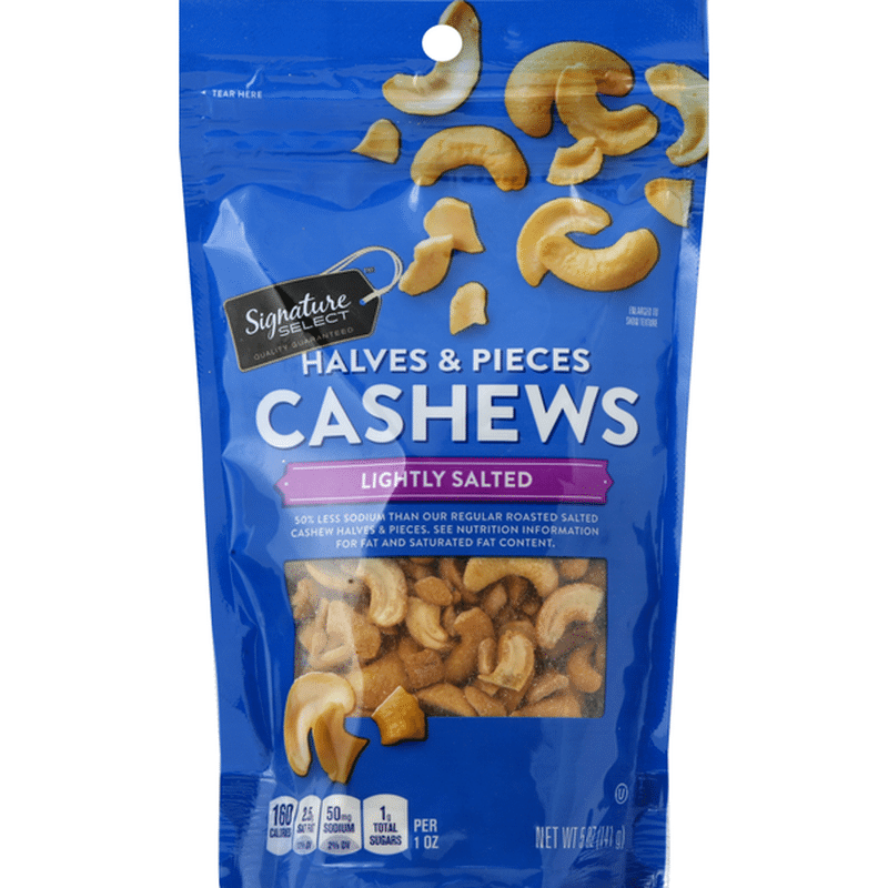 Signature Select Cashews, Halves & Pieces, Lightly Salted (5 oz ...