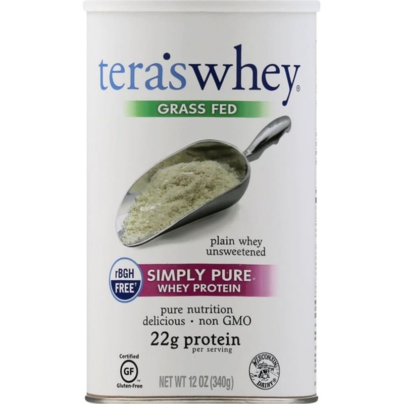Tera's Whey Whey Protein, Simply Pure, Plain, Unsweetened, Grass Fed