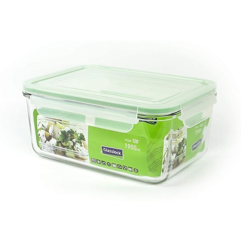Glasslock Food Storage Container- 8 Cup-Rect.