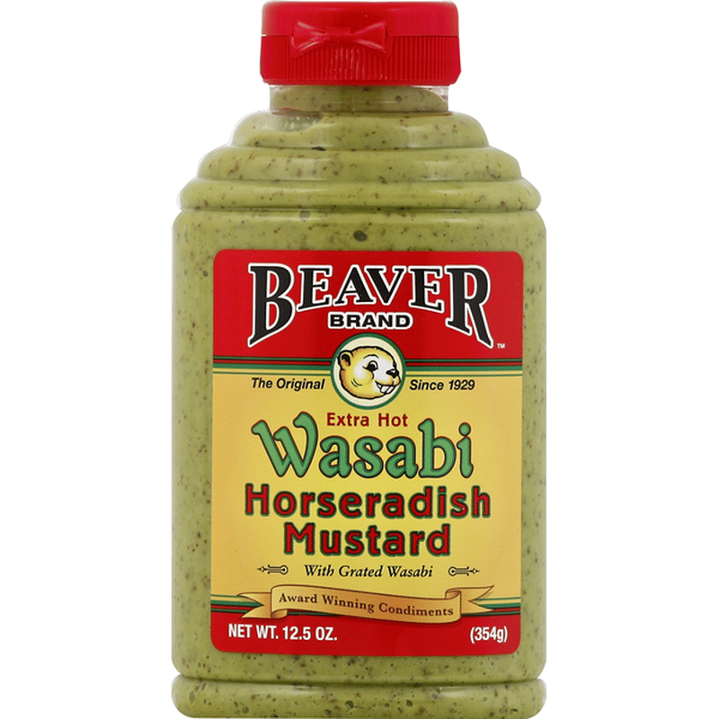 Beaverton Foods Mustard, Horseradish, Extra Hot Wasabi (12.5 oz