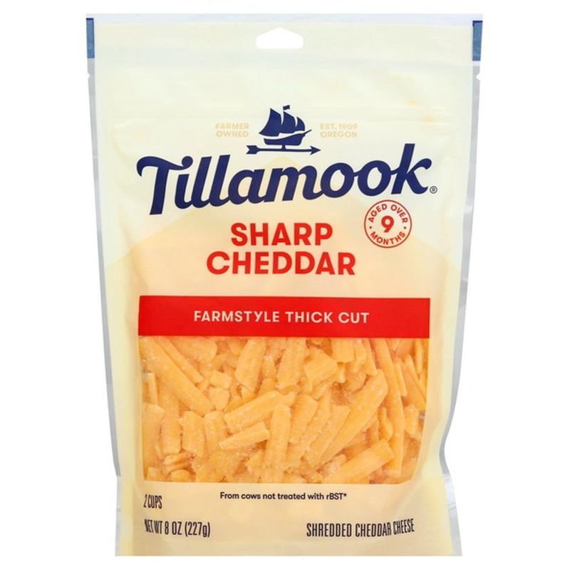 Tillamook Sharp Cheddar Shredded Cheese (8 Oz) From H-E-B - Instacart