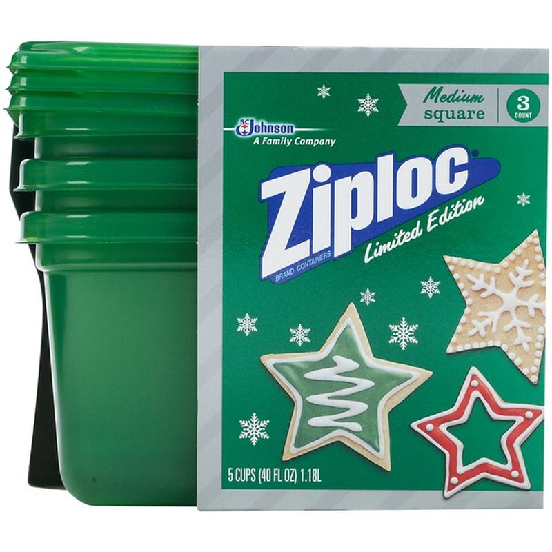 Ziploc Holiday Medium Square Green Containers (3 ct) Instacart