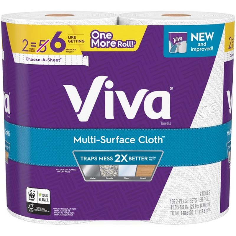 Viva Roll Multi Surface Cloth Choose A Sheet Paper Towels (148.6 sq ft ...