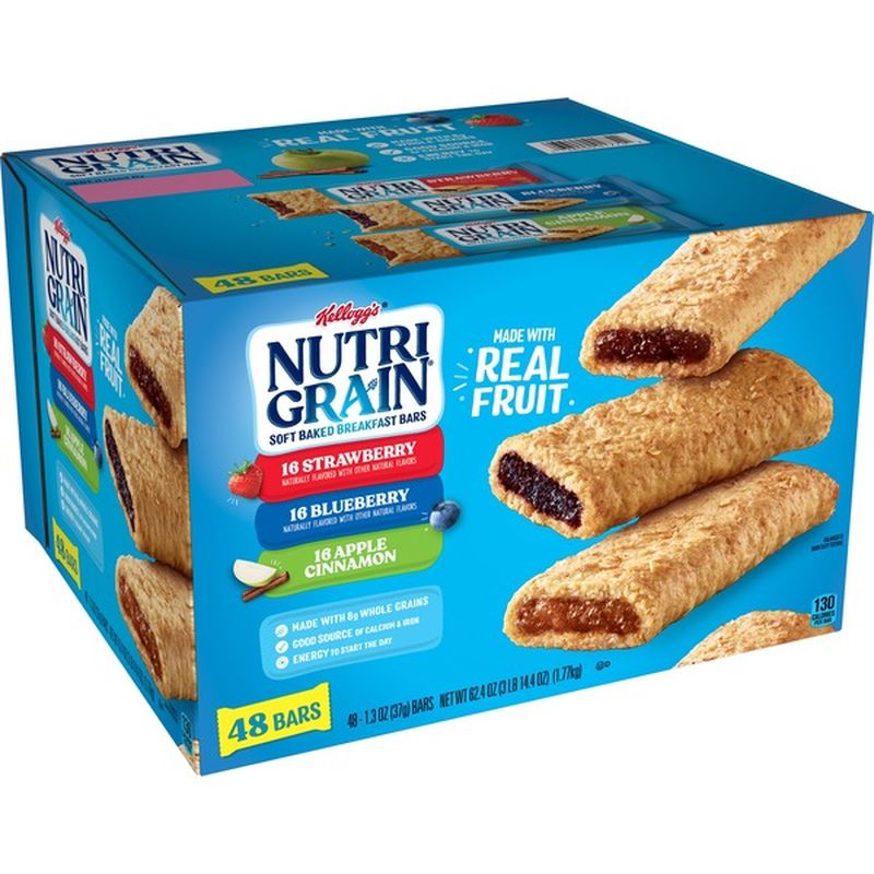 Kellogg's Nutri-Grain Soft Baked Breakfast Bars Variety Pack (62.4 Oz ...