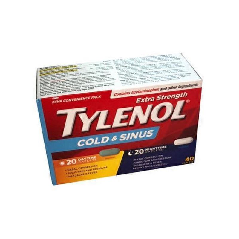 Tylenol Extra Strength Cold And Sinus Daytime And Nighttime Caplets 40 Ct